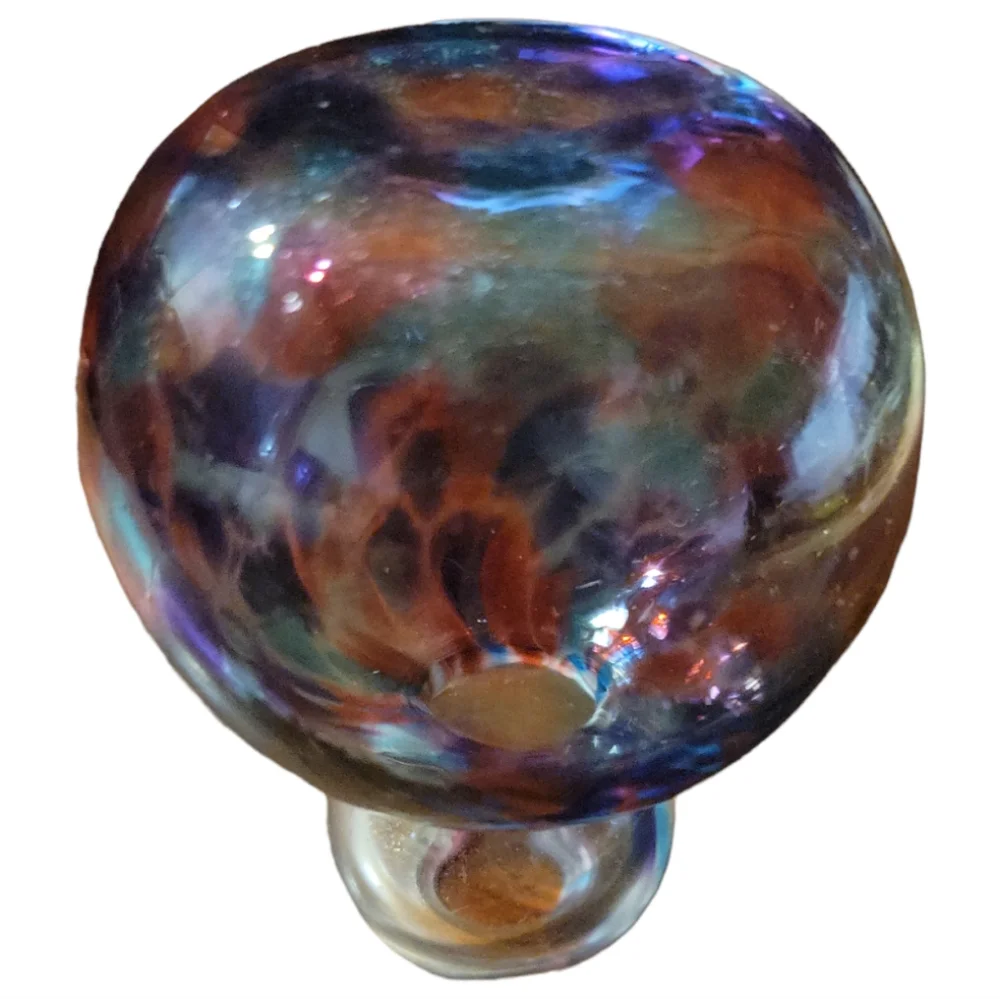 Hand Blown Glass Bud Vase Bottle, Oil Diffuser Multi Color Rainbow Splatter